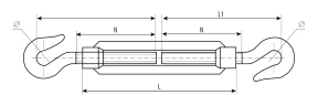 Талреп крюк-крюк, М6, кованая натяжная муфта, 15 шт, ЗУБР DIN 1480 4-304365-06 — фото 2