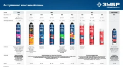 Огнестойкая монтажная пена, 750 мл, пистолетная, выход до 45 л, ЗУБР B1 41146