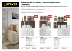 Набор мебельных накладок, самоклеящиеся, 175 шт, STAYER белые 40917-H175