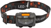 Фонарик с креплением на голову, 1 сверхъяркий светодиод 3 Вт + 2 LED красного цвета (3 ААА батарейки) FIT 67746 — фото 2