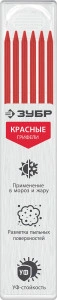 Красные, d 2, 8 мм, HB, 6 шт грифели для автоматического карандаша, ЗУБР 06313-3