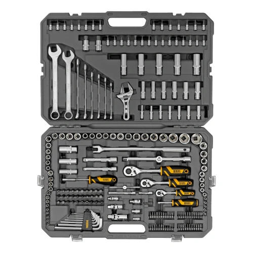 Набор инструментов, 1/2", 1/4", 3/8", CrV, S2, пластиковый кейс, 216 предметов Denzel 15807 — фото 3