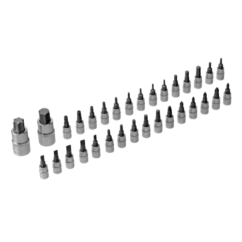 Набор инструментов, 1/2", 1/4", 3/8", CrV, S2, пластиковый кейс, 216 предметов Denzel 15807 — фото 16