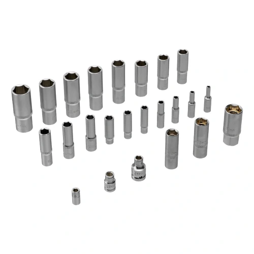 Набор инструментов, 1/2", 1/4", 3/8", CrV, S2, пластиковый кейс, 216 предметов Denzel 15807 — фото 17