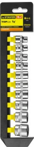 Набор торцовых головок, 10 предм., (3/8"), STAYER RSS 10M 27757-H10