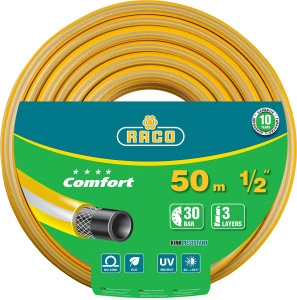Поливочный шланг, 1/2", 50 м, 30 атм, трёхслойный, армированный, RACO COMFORT 40303-1/2-50_z01