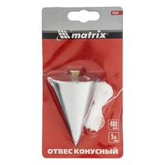 Отвес конусный, 400 г, шнур 5 м Matrix 84834