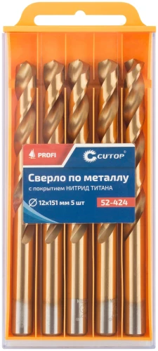 Сверло по металлу Profi с титановым покрытием, 12х151 мм (5 шт) CUTOP 52-424 — фото 3