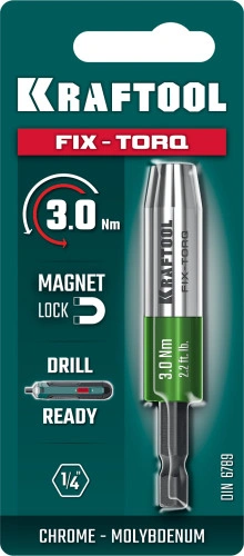 Адаптер динамометрический для бит, 3.0 Н·м, KRAFTOOL FIX-TORQ 64035-3.0 — фото 2