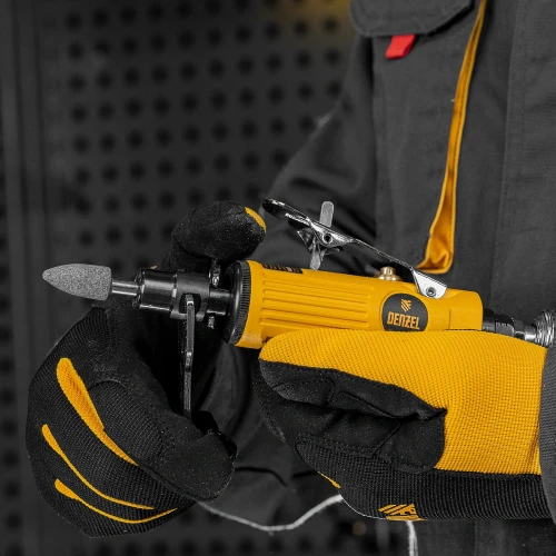 Пневмошлифмашина прямая PGS25000, 25000 об/мин, 10 шлиф. камней, цанга - 3, 6 мм, 113 л/мин Denzel 57464 — фото 10