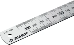 Усиленная нержавеющая линейка, длина 0.30 м, ЗУБР Про-30 34280-030