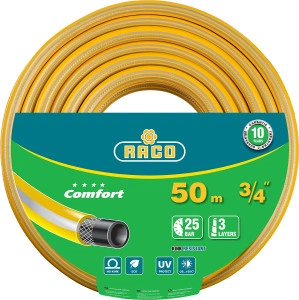 Поливочный шланг, 3/4", 50 м, 25 атм, трёхслойный, армированный, RACO COMFORT 40303-3/4-50_z01