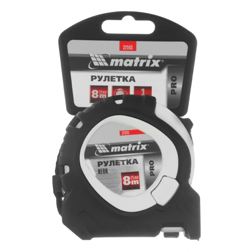 Рулетка Neon,8 м x 25 мм,обрезиненный корпус,3 фиксации,Pro Matrix 32593 — фото 7