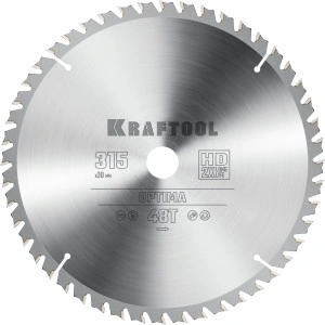 Пильный диск по дереву, 315 х 30 мм, 48Т, KRAFTOOL Optima 36951-315-30