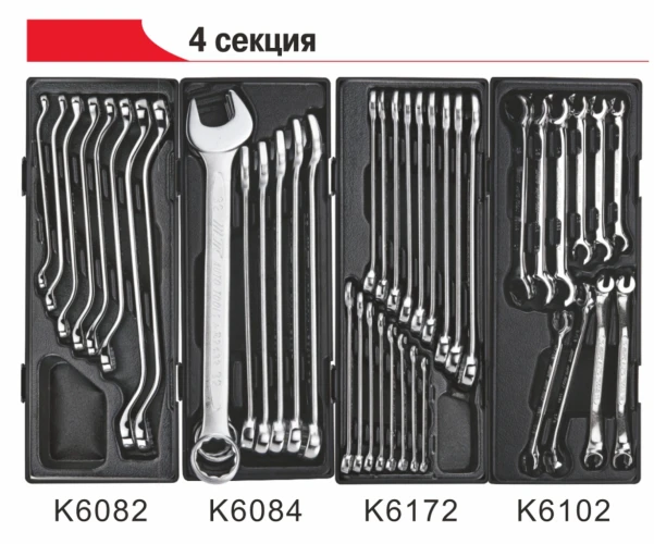Тележка инструментальная 7 секций с набором инструментов 344 предмета JTC-5021+344 — фото 10