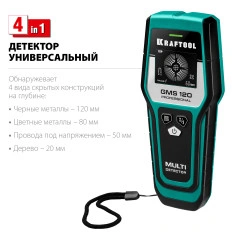 Универсальный детектор проводки, ЖК дисплей, KRAFTOOL GMS-120 45298