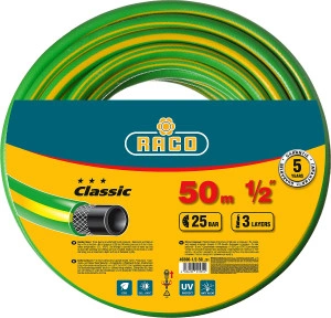 Поливочный шланг, 1/2", 50 м, 25 атм, трёхслойный, армированный, RACO CLASSIC 40306-1/2-50_z01