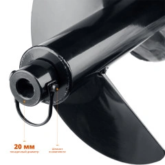 Шнек для мотобуров, d 250 мм, грунт, ЗУБР 7051-25