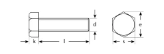 Болт, кл. пр. 5.8, M6 х 45 мм, цинк, 5 кг, ЗУБР ГОСТ 7798-70 303080-06-045
