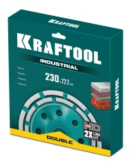Двухрядная алмазная чашка, Double d 230 мм, INDUSTRIAL, KRAFTOOL 33369-230