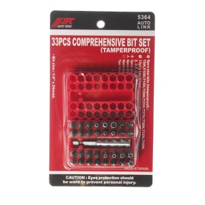 Набор бит 1/4" TORX, HEX, SPANNER с магнитным держателем 33 предмета в боксе JTC-5364