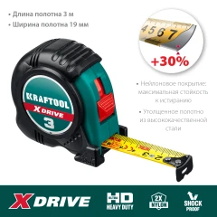 Рулетка, 3 м х 19 мм, KRAFTOOL X-Drive 34122-03-19_z02