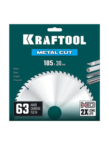 Диск пильный по металлу и стали, Metal Cut 185 х 30 мм, 63Т, KRAFTOOL 36954-185-30-63 — фото 2