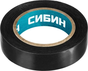 Изолента ПВХ, 15 мм х 10 м, 5 000 В, черная, СИБИН 1235-2