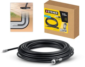 Шланг для прочистки труб, 15 м, STEHER для пистолета G-280 PRO 75414-280-15