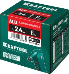 Алюминиевые заклепки, 2.4 x 6 мм, 1000 шт, KRAFTOOL Alu (Al5052) 311701-24-06