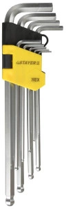 Набор длинных шестигранных ключей, 9 шт, STAYER HERCULES HEX-Ball 2741-H9-2