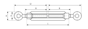 Талреп кольцо-кольцо, М12, кованая натяжная муфта, 4 шт, ЗУБР DIN 1480 4-304375-12 — фото 2