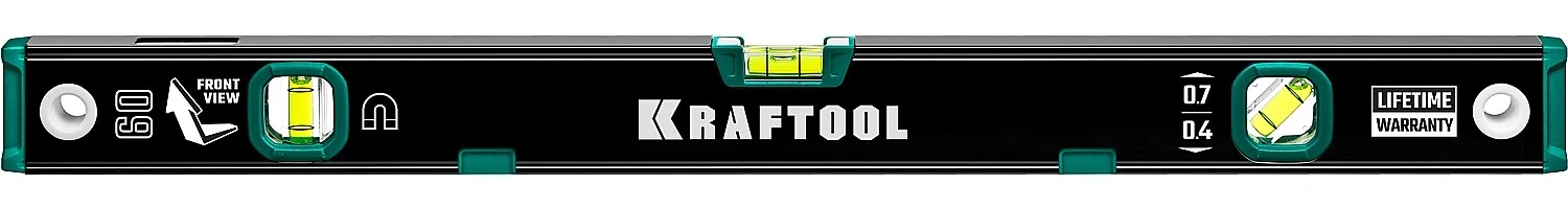 Магнитный уровень, 600 мм, усиленный профиль, с зеркальным глазком, KRAFTOOL 34785-60 — фото 1