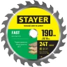 Пильный диск по дереву, 190 x 20/16 мм, 24Т, быстрый рез, STAYER Fast 3680-190-20-24_z01 — фото 1