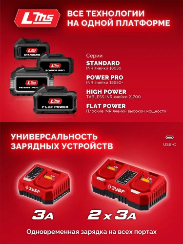 Аккумулятор LMS, 20 В, 4.0 А·ч, ЗУБР АКБ-20-4 — фото 7