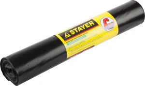 Строительные мусорные мешки, 240 л, 10 шт, черные, особопрочные, Stayer HEAVY DUTY 39157-240