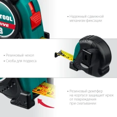 Рулетка, 8 м х 25 мм, KRAFTOOL X-Drive 34122-08_z02
