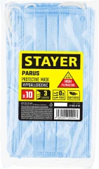 Трехслойная техническая маска, 10 шт, STAYER Parus 11105-H10