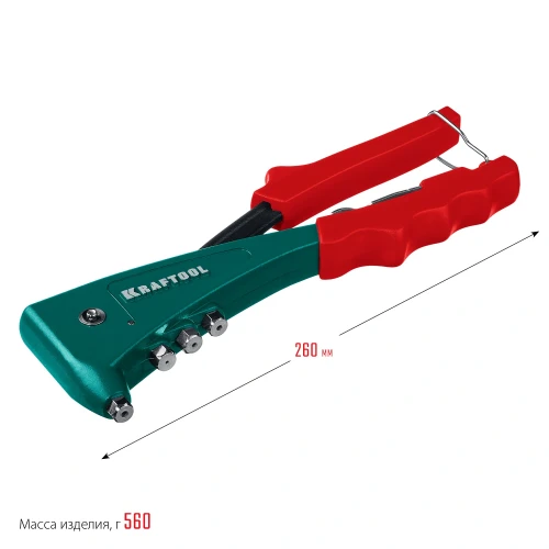 Комбинированный литой заклепочник в кейсе, 2 вида заклёпок, KRAFTOOL Combo2-M6 31180 — фото 12