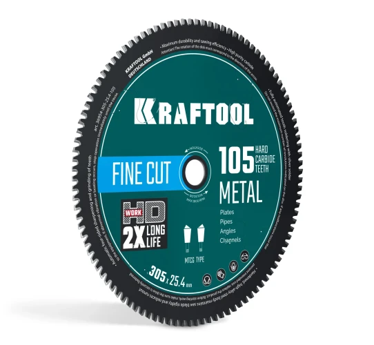 Диск пильный по металлу и стали, Metal Cut 305 х 25.4 мм, 105Т, KRAFTOOL 36954-305-25.4-105 — фото 1