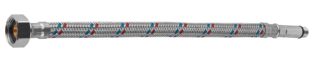 Гибкая подводка для смесителей с удлиненным штуцером, 1/2", 1.5 м, гайка-штуцер, ЗУБР 51003-150 — фото 1