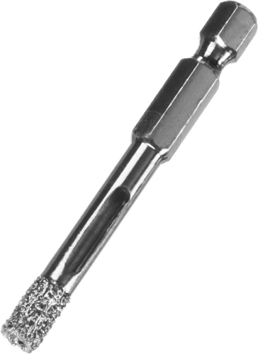 Вакуумное алмазное трубчатое сверло, d 6 мм, (HEX 1/4", 15 мм кромка), ЗУБР АВК 29865-06 — фото 1