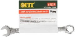 Ключ комбинированный "Хард", хромированное покрытие 9 мм FIT 63139