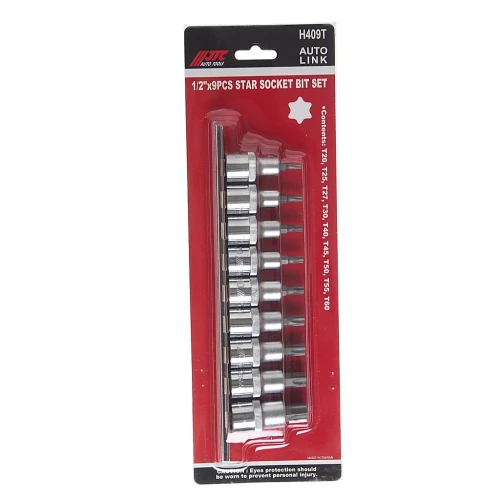 Набор бит-головок 1/2" TORX T20-T60 9 предметов JTC-H409T — фото 3