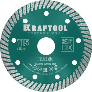 Сегментированный алмазный диск, 115 мм, (22.2 мм, 10 х 2.2 мм), KRAFTOOL Turbo 36682-115