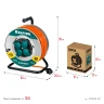 Силовой удлинитель на стальной катушкеEXPERT, ПВС 3х2.5 50м 4000Вт IP44, KRAFTOOL 55089-50 — фото 11