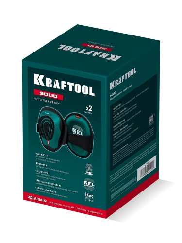 Наколенники защитные, объёмная противоскользящая накладка, KRAFTOOL SOLID гелевая вставка 11517 — фото 2