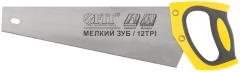 Ножовка по ламинату, мелкий каленый зуб 12 ТPI (шаг 2 мм), заточка, пласт.прорезиненная ручка 350 мм FIT 40478