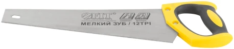 Ножовка по ламинату, мелкий каленый зуб 12 ТPI (шаг 2 мм), заточка, пласт.прорезиненная ручка 350 мм FIT 40478 — фото 4