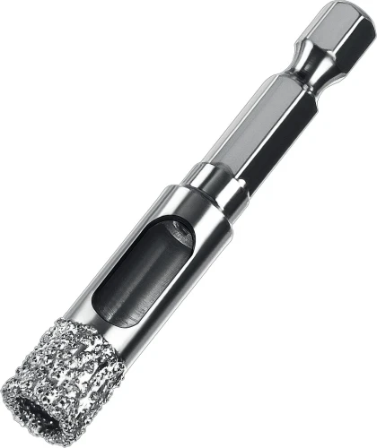 Вакуумное алмазное трубчатое сверло, d 10 мм, (HEX 1/4", 15 мм кромка), ЗУБР АВК 29865-10 — фото 1